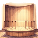 Palco modulare in legno per ambienti professionali, ideale per allestimenti fissi o temporanei