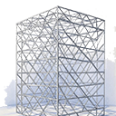 Struttura reticolare in alluminio per installazioni temporanee o semi-permanenti, ideale per eventi e coperture